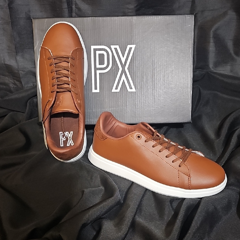 PX Men's Brown Leather Sneakers